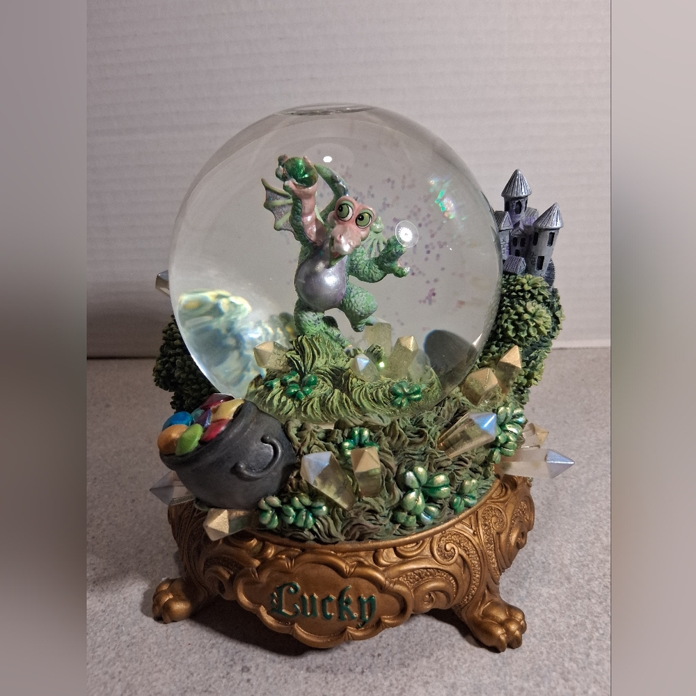 Lucky The Mood Dragon Snow Globe Franklin Mint